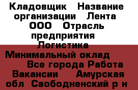 Кладовщик › Название организации ­ Лента, ООО › Отрасль предприятия ­ Логистика › Минимальный оклад ­ 23 230 - Все города Работа » Вакансии   . Амурская обл.,Свободненский р-н